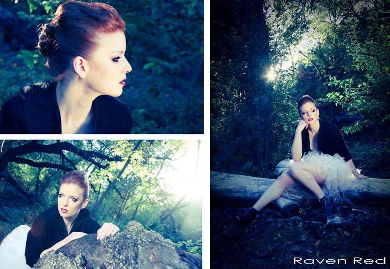 Female model photo shoot of hair by robynnicole by Raven Red Photography