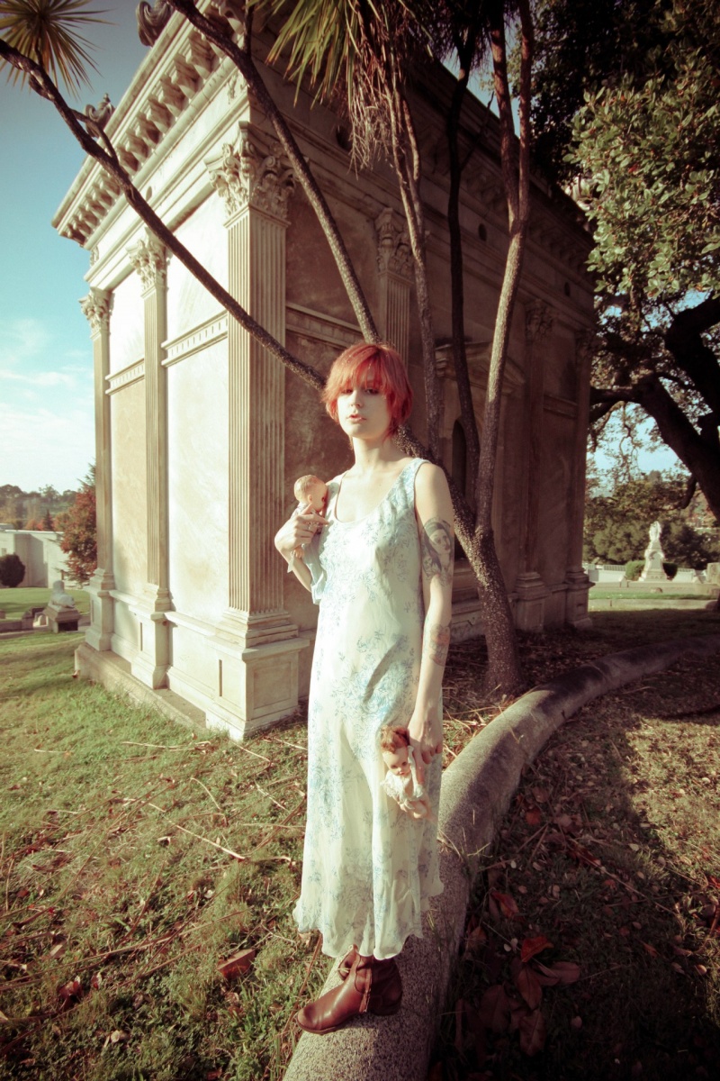 Male and Female model photo shoot of DarylDarko and -_----_-----_-- in Mountain View Cemetery, Oakland, Ca.