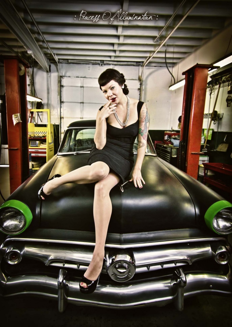 Female model photo shoot of Miss Loca Linda in Don Brown Parts and Automotive, Albuq