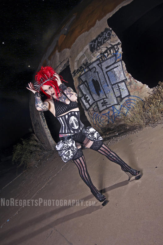 Female model photo shoot of Suzy Homewrecker by No Regrets Photography in The Haunted Domes