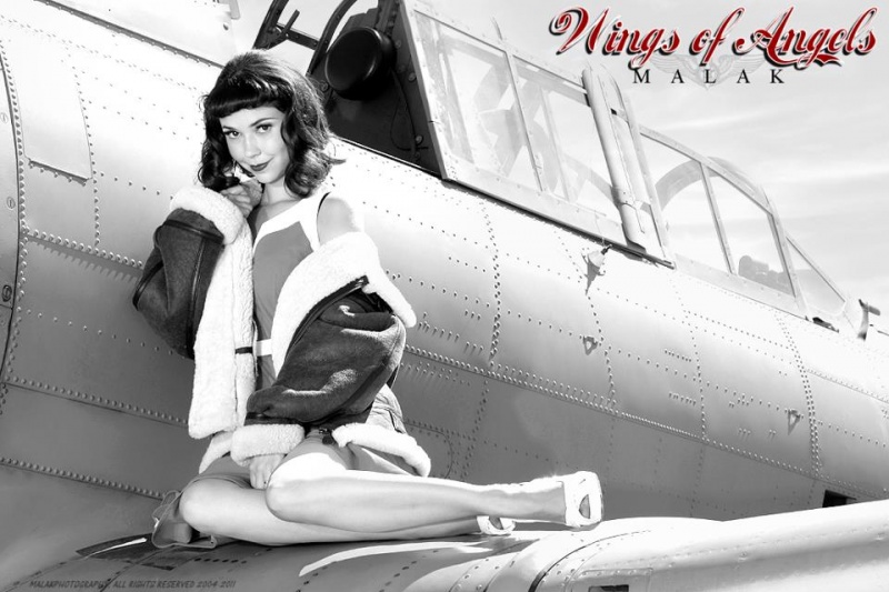 Female model photo shoot of NinaVR in Yanks Air Museum, CA