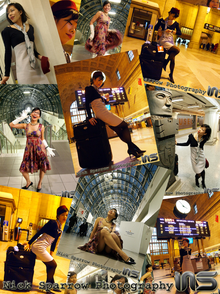 Female model photo shoot of Stella Li by NickSparrow Photography in Union Station, Toronto