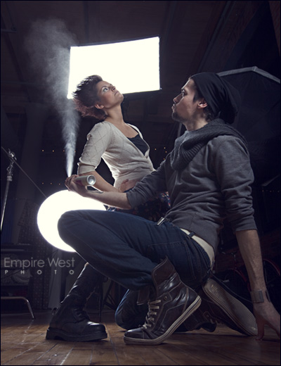 Male and Female model photo shoot of Dave Jones and Adrian  Yablin in Studio180, hair styled by Nico Merritt