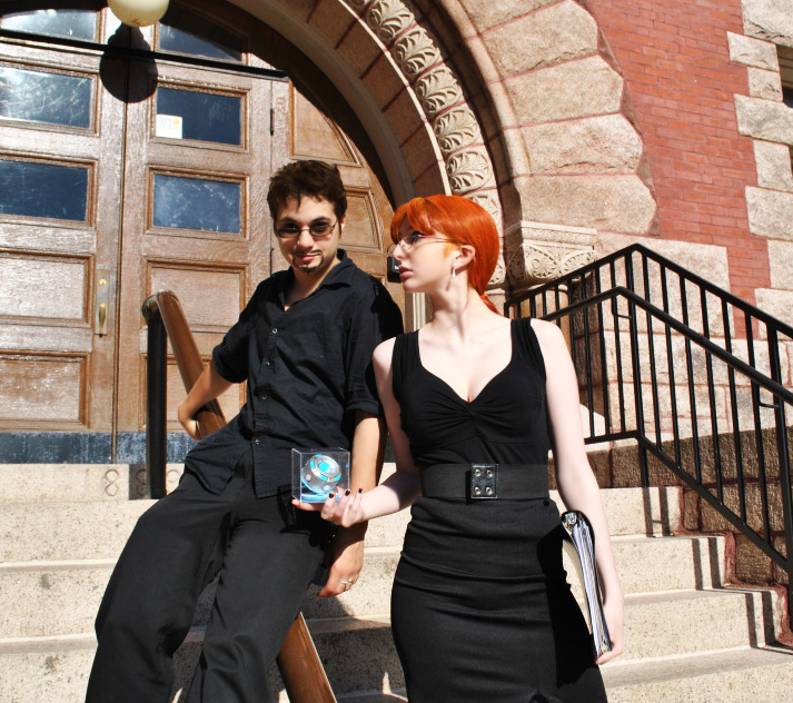 Male and Female model photo shoot of Dave Lisle, Cat Flanders and Alex Afon in Amherst, MA