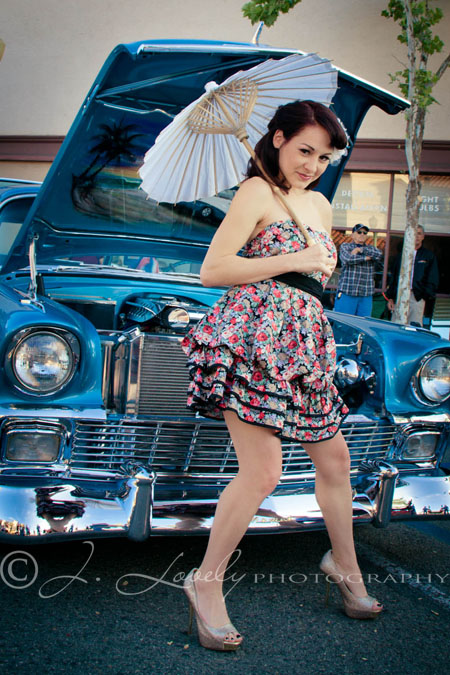Female model photo shoot of J Lovely Photography in Classic Car Night Escondido, CA