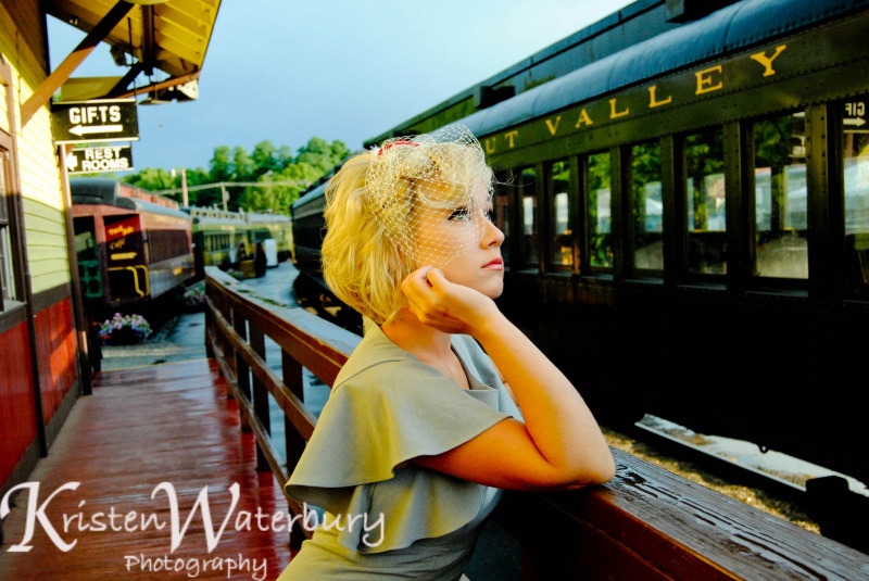 Female model photo shoot of Kristen Waterbury  in Essex Steam Train