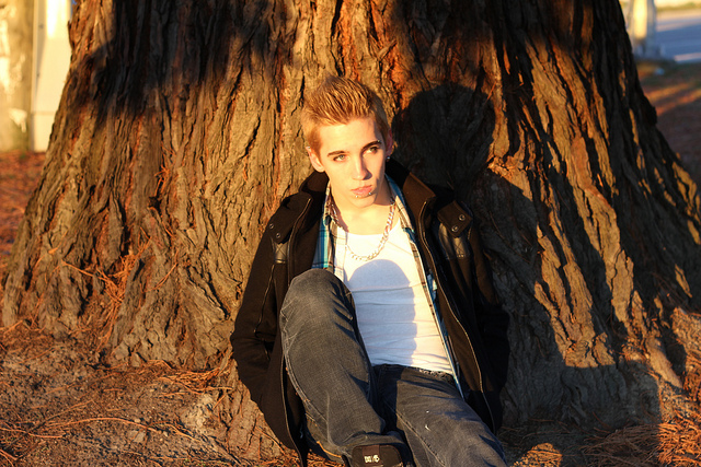 Male model photo shoot of Kael Princeton in Under a pine by Lougheed Mall.