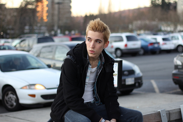 Male model photo shoot of Kael Princeton in Lougheed Skytrain.