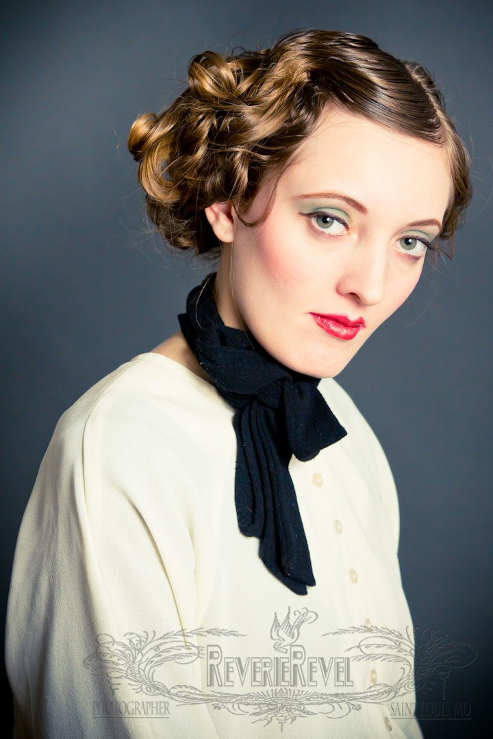 Female model photo shoot of KMurrayCreative - VintageReveries and tiffany ann, hair styled by FlawlessCurls