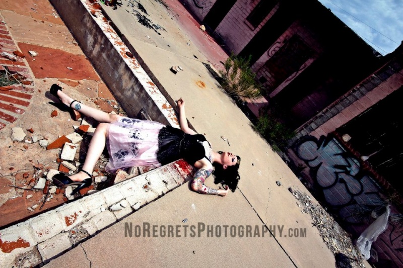 Female model photo shoot of Batz Domino by No Regrets Photography