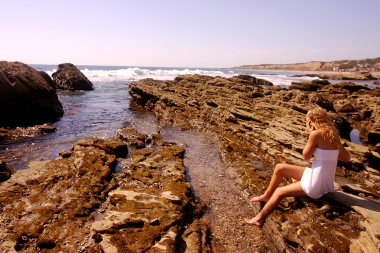 Female model photo shoot of Heather Heller in Crystal Cove, California