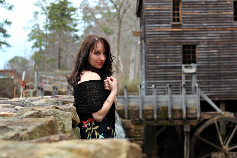 Female model photo shoot of Kari Sanderlin by PhotosByMichaelDean in Yates Mill Pond