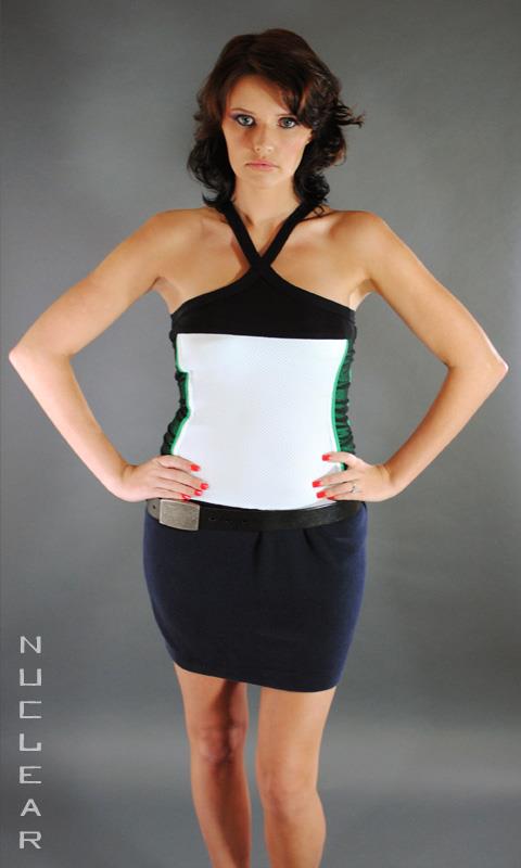 Female model photo shoot of Nuclear Clothing