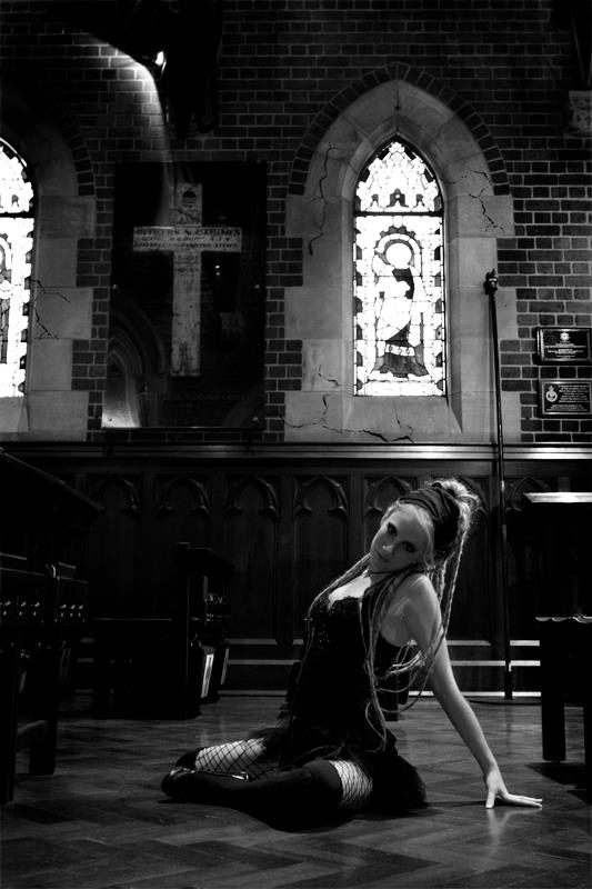 Female model photo shoot of LivBrewstaa by SimonDallingPhotography in City Church