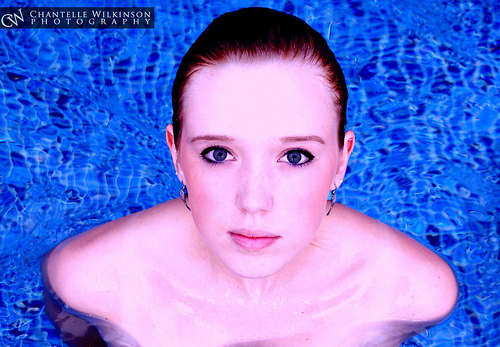 Female model photo shoot of ChantelleWilkinson in Indoor Pool