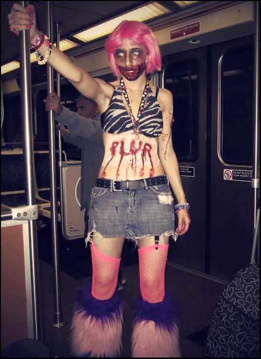 Female model photo shoot of Gogo Zombie in Hollywood Subway