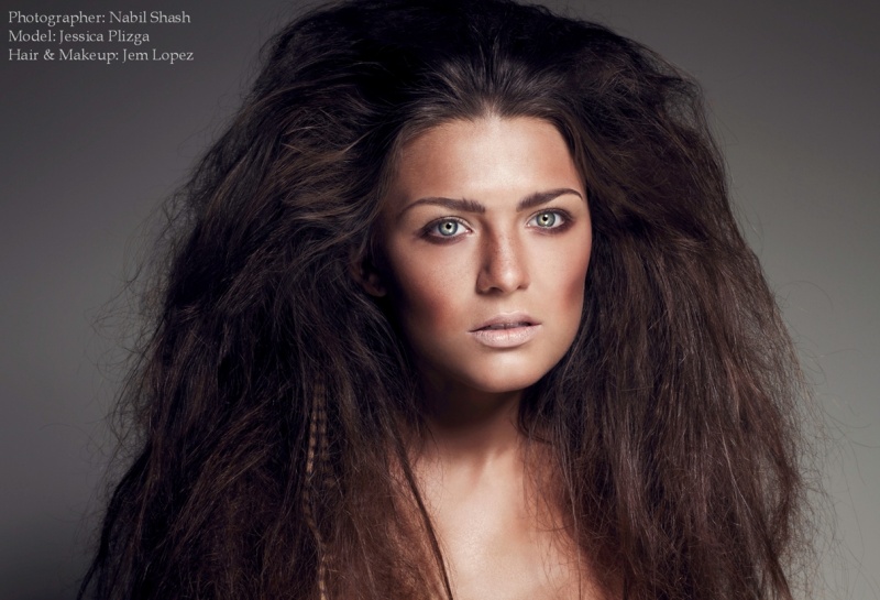Female model photo shoot of HairByJemz and Plizga by Nabil Shash, makeup by BeautyByJemz