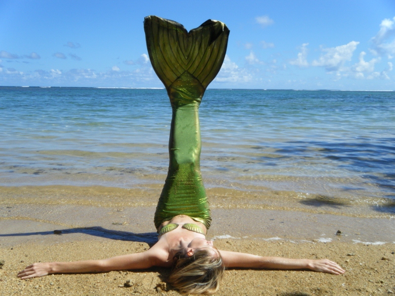 Female model photo shoot of Mermaid Citrine in Kauai, Hawaii