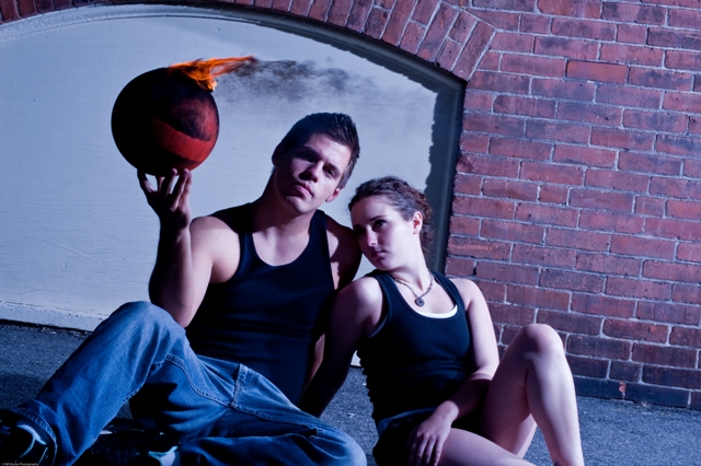 Male and Female model photo shoot of Bill_Burke Photography, Corey J and Action Packed in Blue Line Studios Lincoln, RI