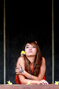 Female model photo shoot of Axelia Anna in Legian ST - Kuta, Bali, Indonesia