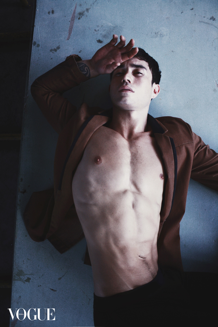 Male model photo shoot of Aaron Asher  in Can be viewed on Vogue Italia website under Photographer Adrian Gonzales