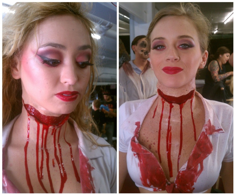 Female model photo shoot of mara rouse in Universal Studios Hollywood - Halloween Horror Nights