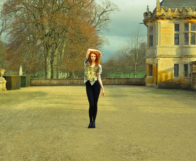 Female model photo shoot of Jenna Roberts  in Montacute house, somerset