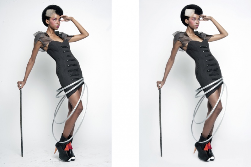 Female model photo shoot of C McCarthy retouching in London