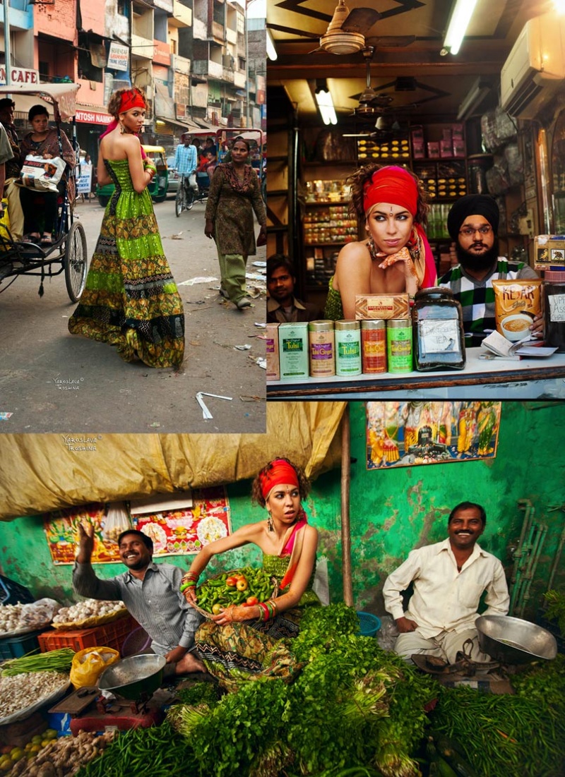 Female model photo shoot of Yara Jaroscha in 04/12/2011.India. New Delhi. Main bazar - area in Pahar Ganji