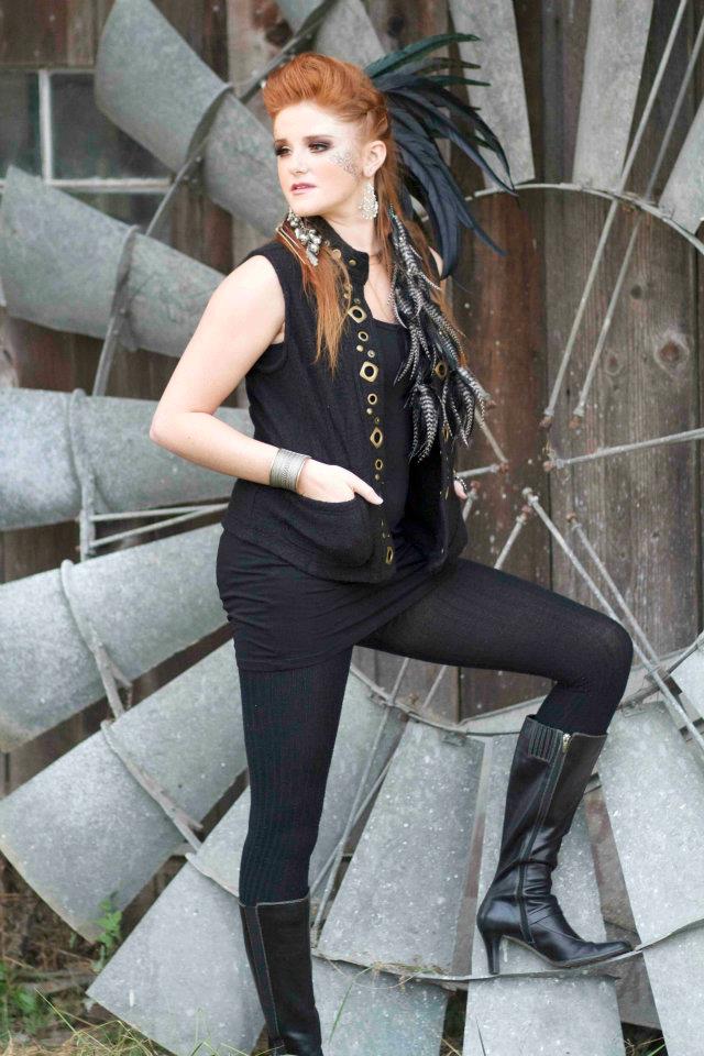 Female model photo shoot of Ema Swaim, clothing designed by Rooster Baby 