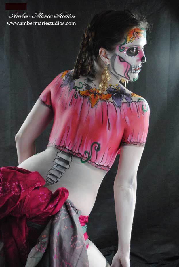 Female model photo shoot of Amber Marie O and Glow in Anchorage, AK, body painted by Kat Jacobs