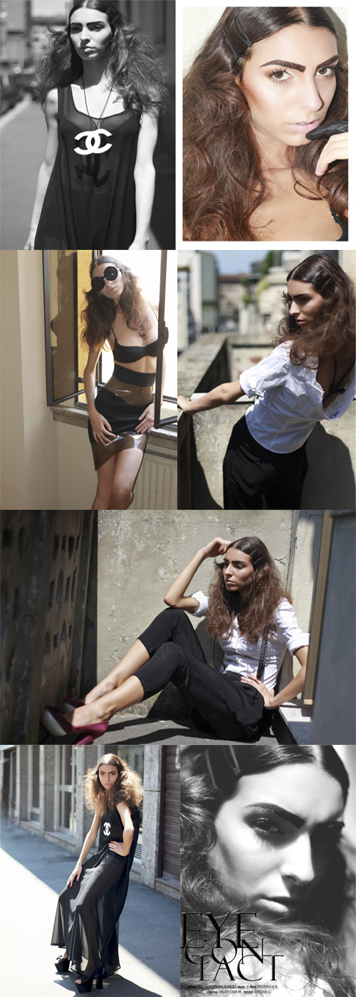 Female model photo shoot of Mel Shazreen Albert and simona caso in Milan, makeup by Federica Bello