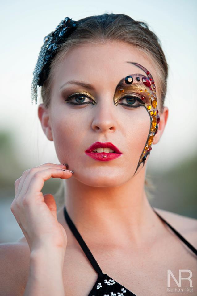 Female model photo shoot of Morgan Kellar by RistPhoto, makeup by MASK Makeup