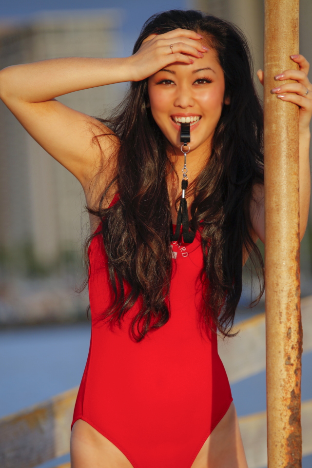 Female model photo shoot of Lauren Ajimura by _PURE_ in Ala Moana Beach Park