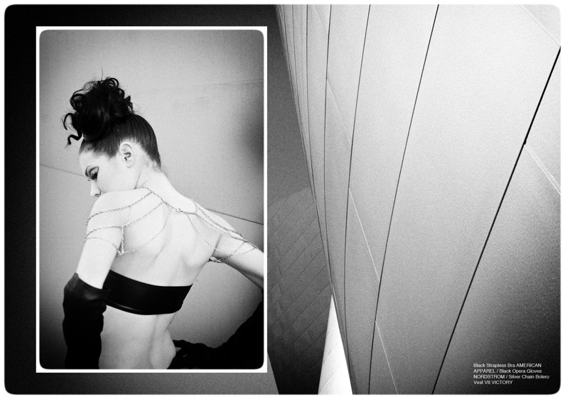 Female model photo shoot of 7 Victory Jewelry and Alexandra Mathews by angela marklew in Disney Hall, Los Angeles [CA], wardrobe styled by Janiya Walker-stylist, makeup by Teal Druda