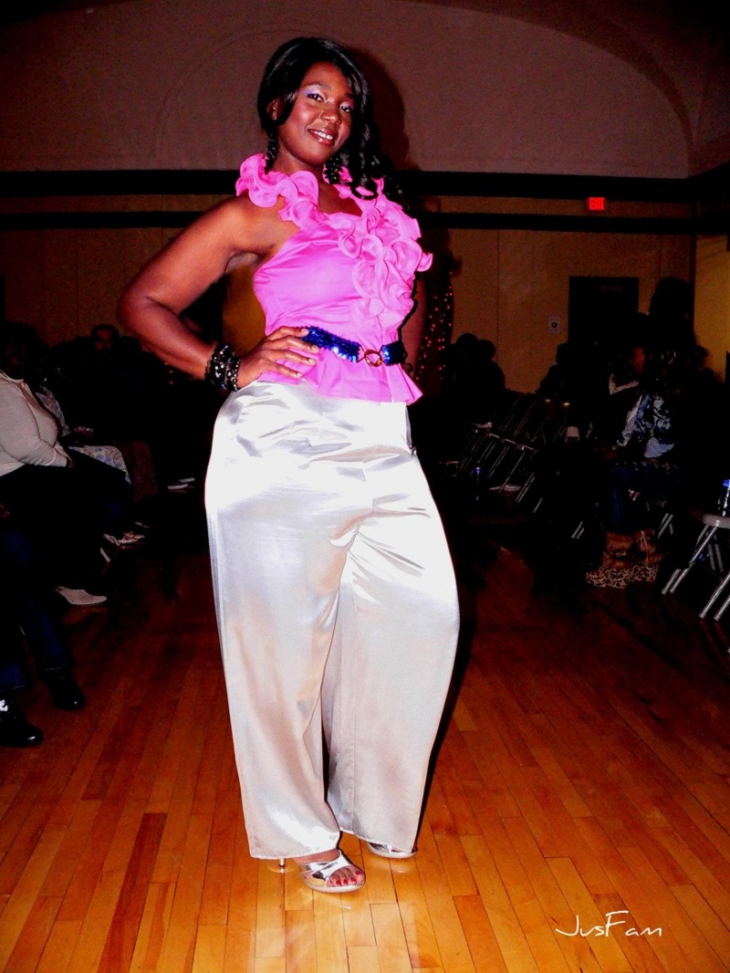 Female model photo shoot of LaKesia  in Pretty Pink Bag Party Fashion Show