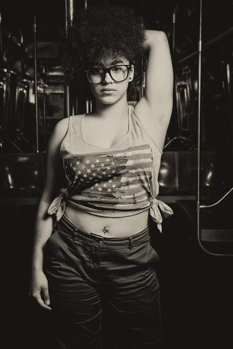 Female model photo shoot of MsViolet by Charles Diaz in Train Station NYC