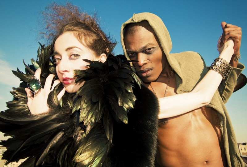 Female and Male model photo shoot of Missy Kazanecki, Joules Magus and Akino by Lyndsey Belle Tyler in NY, wardrobe styled by Ross Laurence Gottlieb, makeup by BEAT IT CC