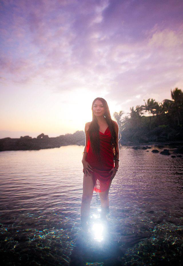 Female model photo shoot of Sloane Pung in Big Island, Hawai'i.