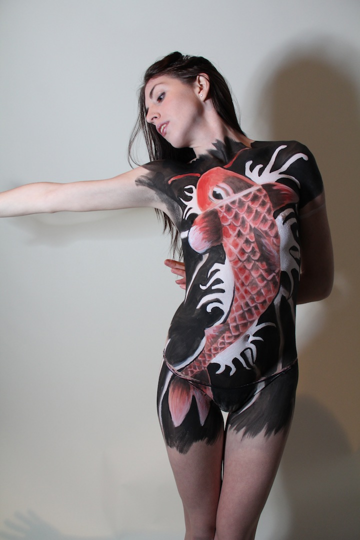 Female model photo shoot of Punchandjudie in Brooklyn, NY, body painted by DannyS at DenArt