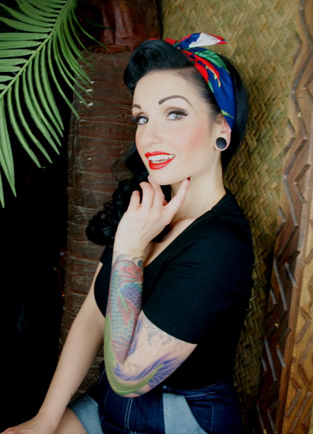 Female model photo shoot of The only way is Pin Up and Solene Percher in Lola Lo