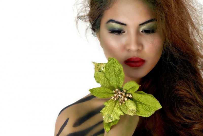 Female model photo shoot of makeupbykarenpearl in HD makeup academy