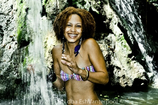Female model photo shoot of VayVoE  in Rainforest, St. Croix, VI