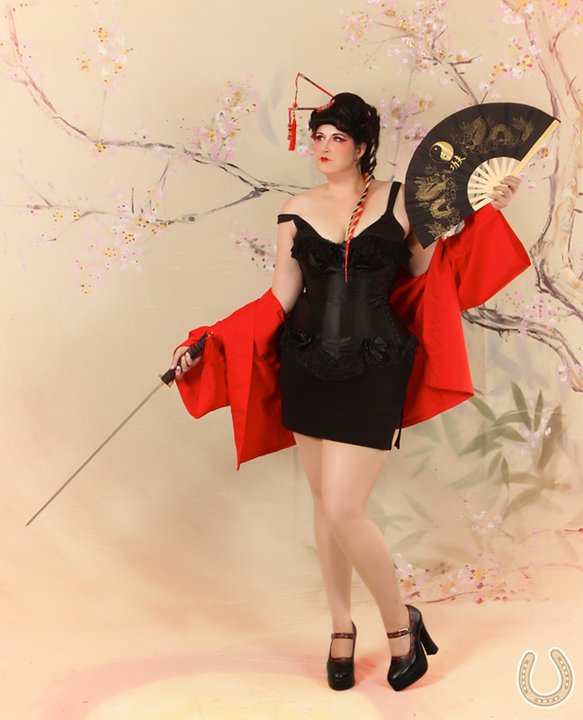 Female model photo shoot of Siegerella by Lone Star Pin-up, makeup by Blood and Glitter 