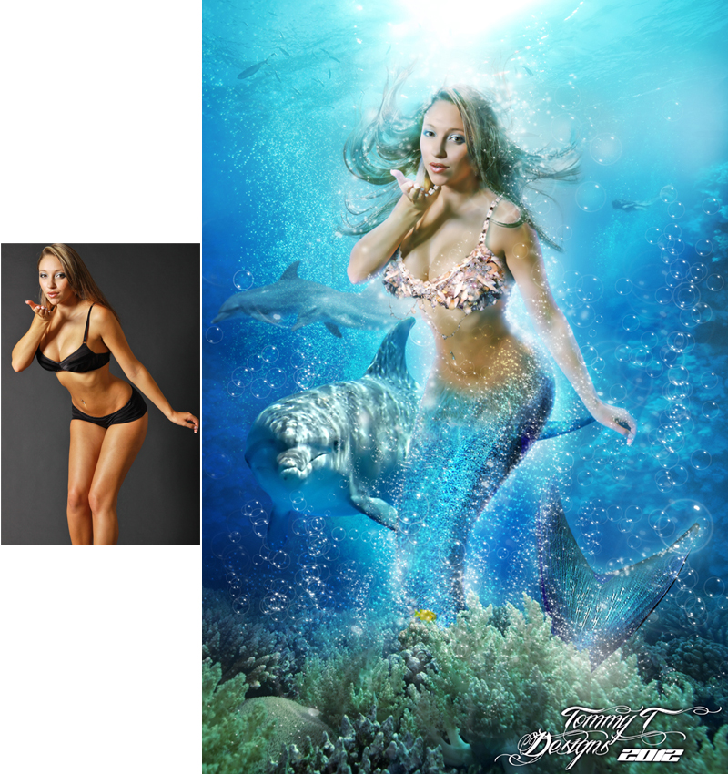 Male and Female model photo shoot of Mermaid and Fantasy Art and Anna Jean