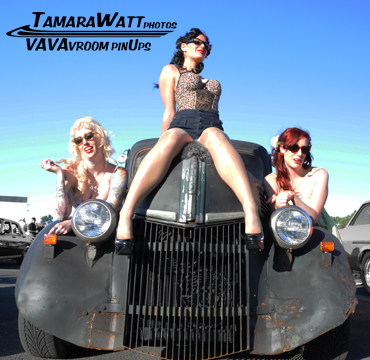 Female model photo shoot of VAVAvroom PinUps and Miss Katie Cupcake