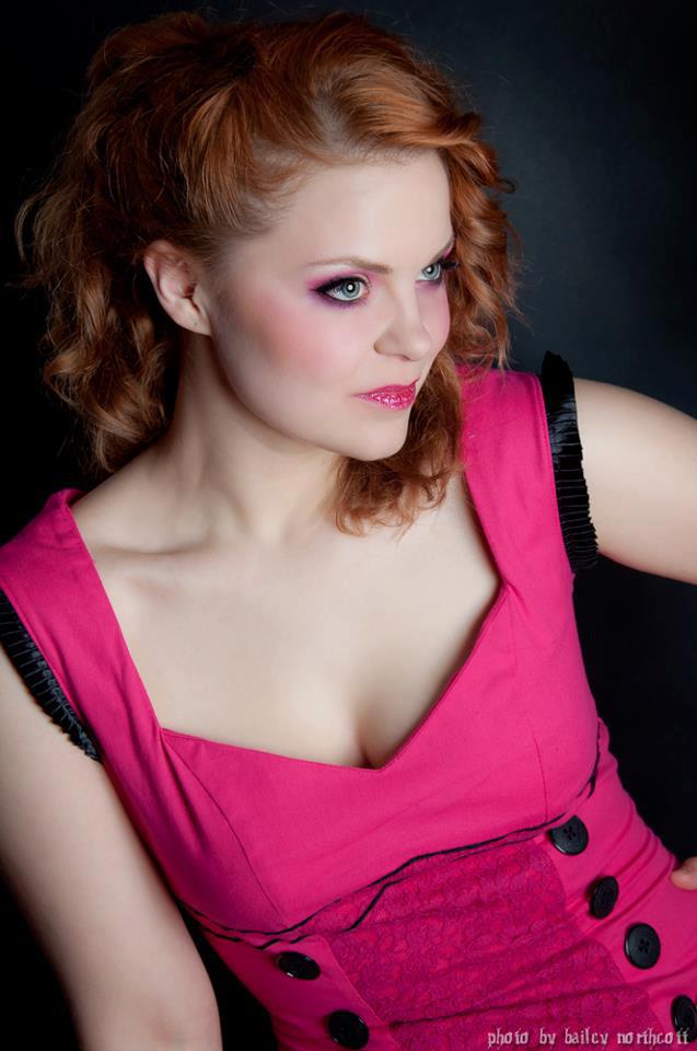 Female model photo shoot of Eve H in Toronto, makeup by Luda Zadorovich MUA, clothing designed by Betty Monroe Designs