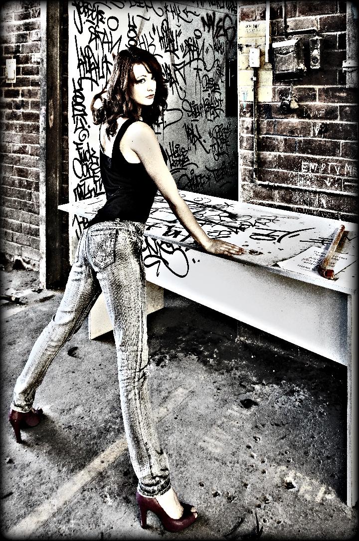 Female model photo shoot of Lana Lefevre by Skorpion Photography in Warehouse