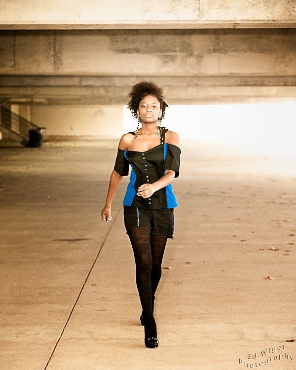 Female model photo shoot of Carolyn Dunn by Ed Wiget Photography, clothing designed by Noctis Designs