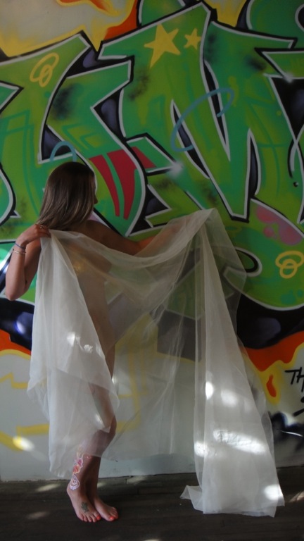 Female model photo shoot of leigh summer in Graffiti Warehouse - Baltimore